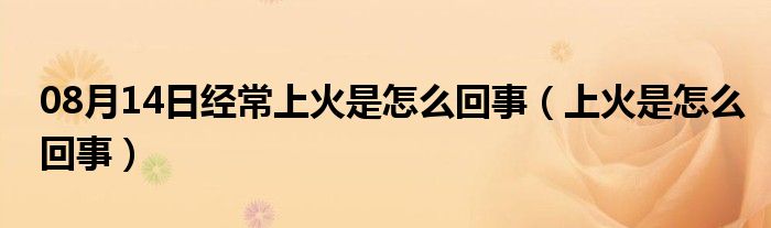 08月14日经常上火是怎么回事（上火是怎么回事）