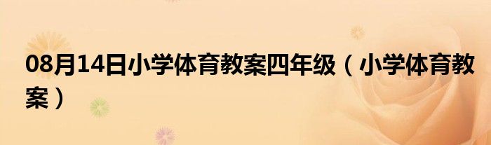 08月14日小学体育教案四年级（小学体育教案）