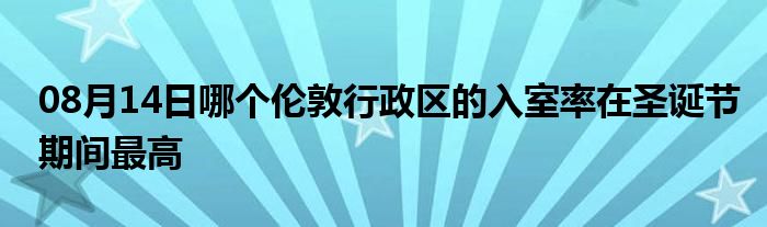 08月14日哪个伦敦行政区的入室率在圣诞节期间最高