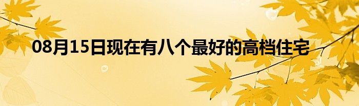 08月15日现在有八个最好的高档住宅