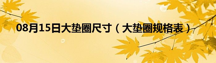 08月15日大垫圈尺寸（大垫圈规格表）