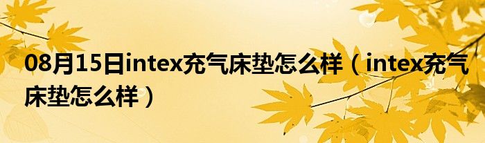 08月15日intex充气床垫怎么样（intex充气床垫怎么样）