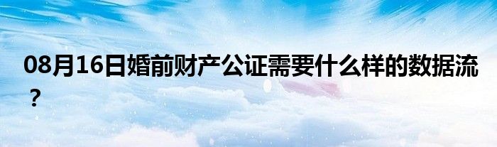 08月16日婚前财产公证需要什么样的数据流？