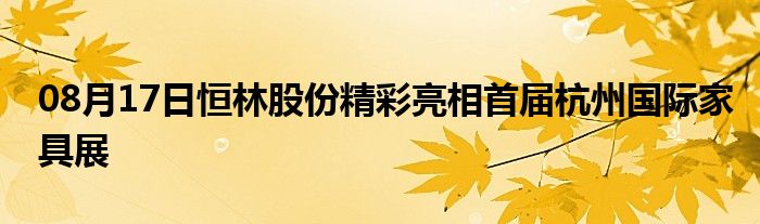 08月17日恒林股份精彩亮相首届杭州国际家具展