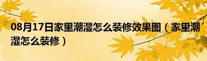 08月17日家里潮湿怎么装修效果图（家里潮湿怎么装修）