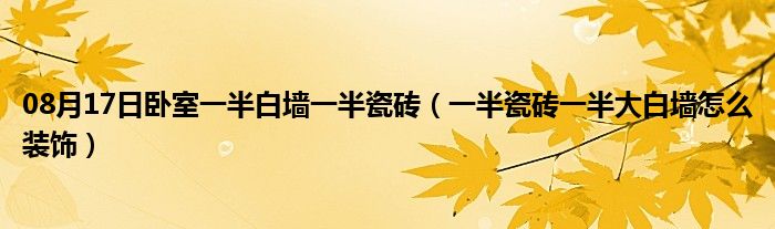 08月17日卧室一半白墙一半瓷砖（一半瓷砖一半大白墙怎么装饰）