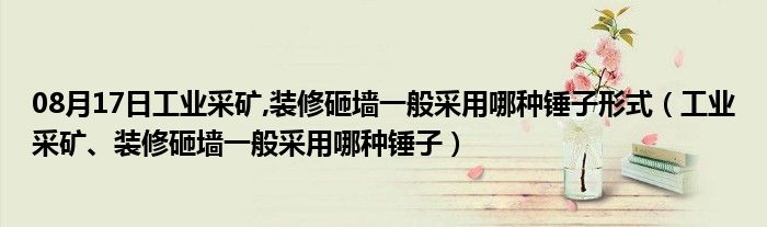 08月17日工业采矿,装修砸墙一般采用哪种锤子形式（工业采矿、装修砸墙一般采用哪种锤子）