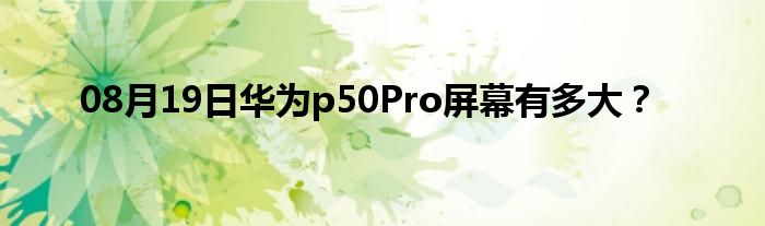 08月19日华为p50Pro屏幕有多大？