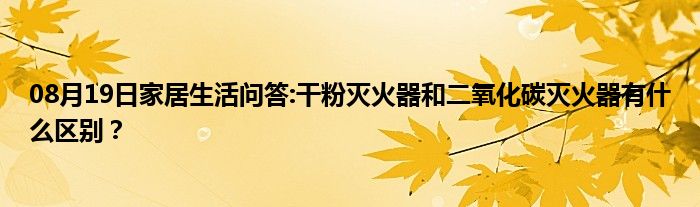 08月19日家居生活问答:干粉灭火器和二氧化碳灭火器有什么区别？