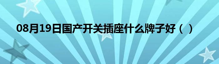 08月19日国产开关插座什么牌子好（）