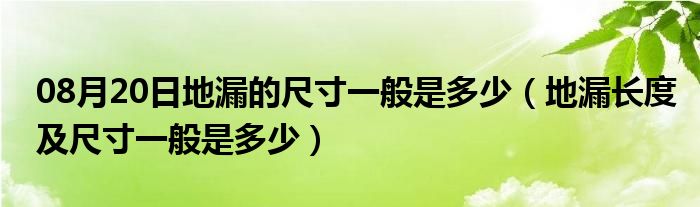 08月20日地漏的尺寸一般是多少（地漏长度及尺寸一般是多少）