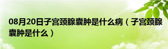 08月20日子宫颈腺囊肿是什么病（子宫颈腺囊肿是什么）