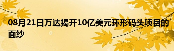 08月21日万达揭开10亿美元环形码头项目的面纱