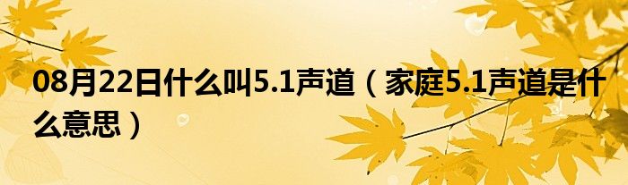 08月22日什么叫5.1声道（家庭5.1声道是什么意思）