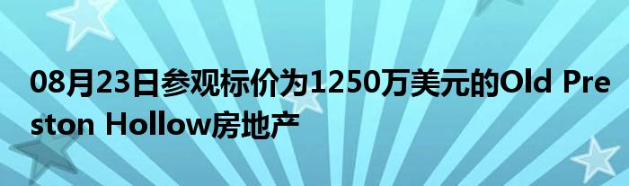 08月23日参观标价为1250万美元的Old Preston Hollow房地产