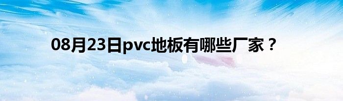 08月23日pvc地板有哪些厂家？