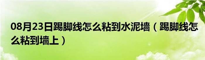 08月23日踢脚线怎么粘到水泥墙（踢脚线怎么粘到墙上）