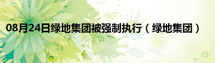 08月24日绿地集团被强制执行（绿地集团）