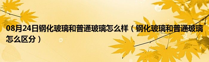 08月24日钢化玻璃和普通玻璃怎么样（钢化玻璃和普通玻璃怎么区分）