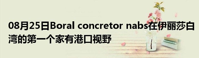 08月25日Boral concretor nabs在伊丽莎白湾的第一个家有港口视野