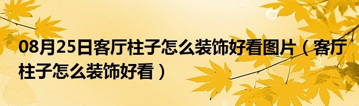 08月25日客厅柱子怎么装饰好看图片（客厅柱子怎么装饰好看）