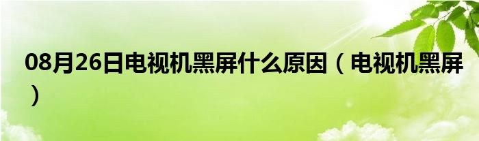 08月26日电视机黑屏什么原因（电视机黑屏）