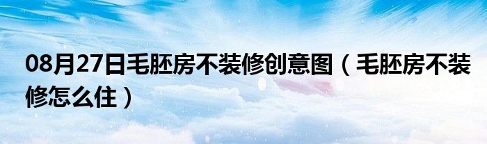 08月27日毛胚房不装修创意图（毛胚房不装修怎么住）