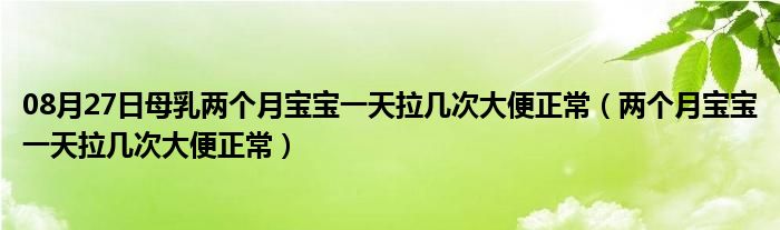 08月27日母乳两个月宝宝一天拉几次大便正常（两个月宝宝一天拉几次大便正常）