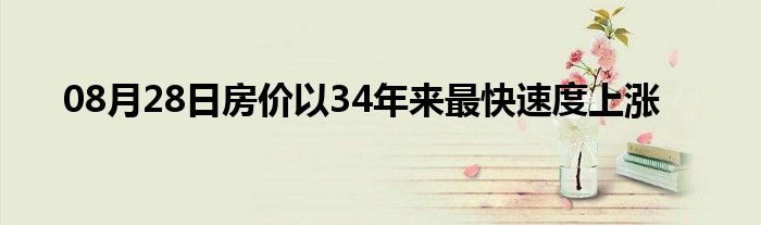 08月28日房价以34年来最快速度上涨