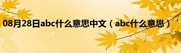 08月28日abc什么意思中文（abc什么意思）