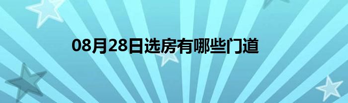 08月28日选房有哪些门道