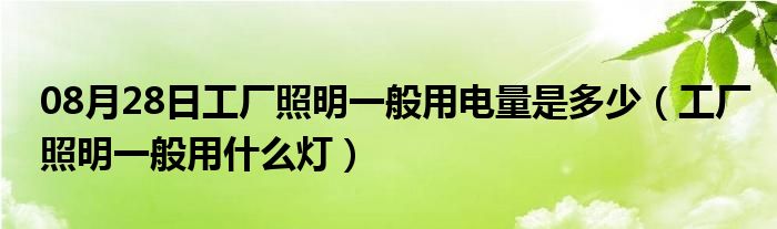 08月28日工厂照明一般用电量是多少（工厂照明一般用什么灯）