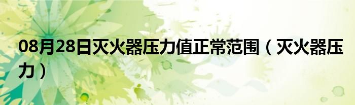 08月28日灭火器压力值正常范围（灭火器压力）