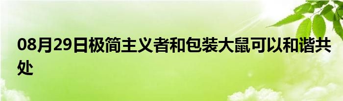 08月29日极简主义者和包装大鼠可以和谐共处