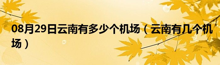 08月29日云南有多少个机场（云南有几个机场）