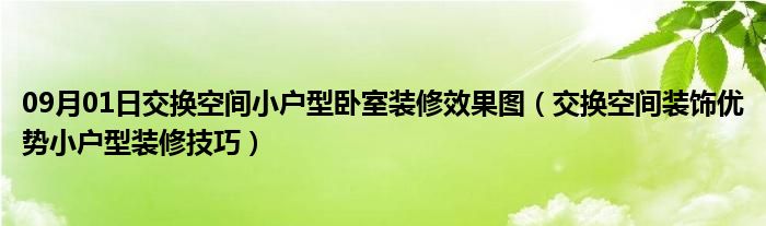 09月01日交换空间小户型卧室装修效果图（交换空间装饰优势小户型装修技巧）