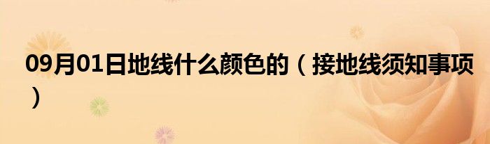 09月01日地线什么颜色的（接地线须知事项）