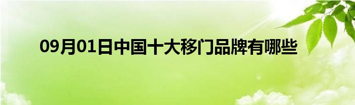 09月01日中国十大移门品牌有哪些