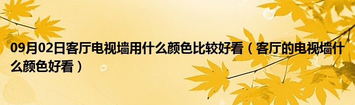 09月02日客厅电视墙用什么颜色比较好看（客厅的电视墙什么颜色好看）