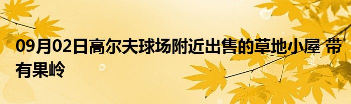 09月02日高尔夫球场附近出售的草地小屋 带有果岭