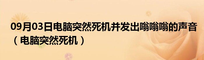 09月03日电脑突然死机并发出嗡嗡嗡的声音（电脑突然死机）