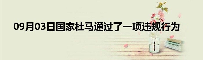 09月03日国家杜马通过了一项违规行为