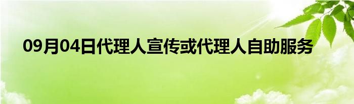 09月04日代理人宣传或代理人自助服务