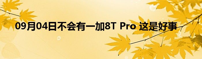 09月04日不会有一加8T Pro 这是好事