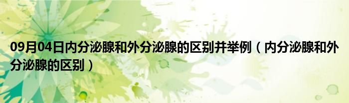 09月04日内分泌腺和外分泌腺的区别并举例（内分泌腺和外分泌腺的区别）