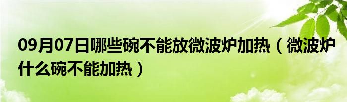 09月07日哪些碗不能放微波炉加热（微波炉什么碗不能加热）