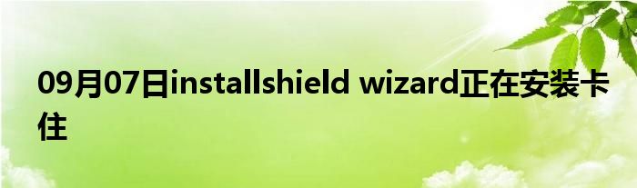 09月07日installshield wizard正在安装卡住