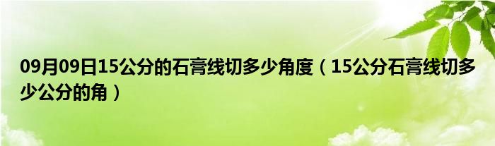 09月09日15公分的石膏线切多少角度（15公分石膏线切多少公分的角）