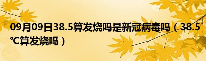 09月09日38.5算发烧吗是新冠病毒吗（38.5℃算发烧吗）