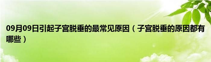 09月09日引起子宫脱垂的最常见原因（子宫脱垂的原因都有哪些）